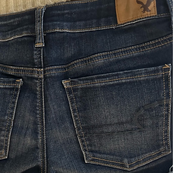 AEO American Eagle Denim Cutoff Shorts in Super Stretch Like New AEO Denim Cafe - Picture 4 of 11